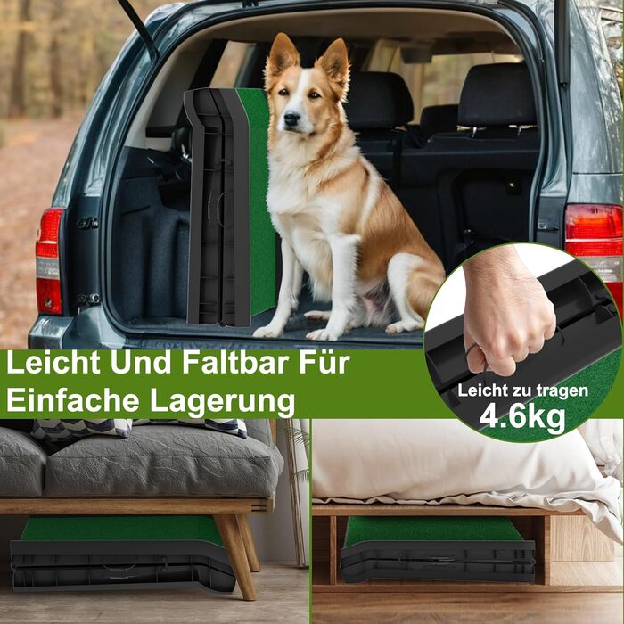 Східці для собак HENGMEI: пандус для собак у багажник авто, 156x40 см, зелений
