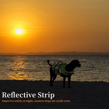 Жилет для плавання собак, світловідбиваючий, регульований, з ручкою для рятування. Підходить для плавання та катання на човні. Безпечний жилет для собак маленьких, середніх та великих порід (Зелений, Small)