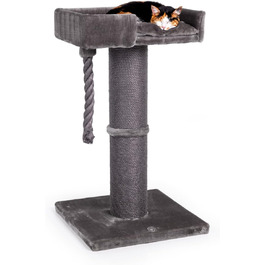 Котячий драпак CanadianCat Watson, товста сизалева стовп-колона 18 см, велика лежанка, сірий, 55x55x100 см