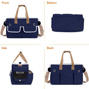 Транспортна переноска для котів та собак ALLSOPETS, складана, дихаюча, для подорожей, кемпінгу, прогулянок (Блакитна)