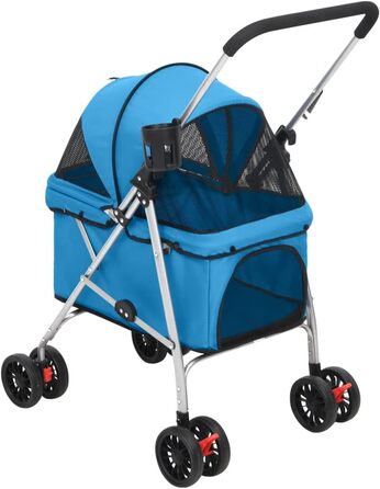 Складаний візок для собак vidaXL 76x50x100 см, синій, оксфордська тканина