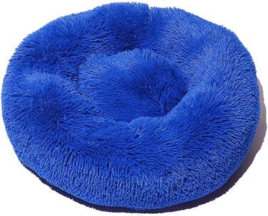 М'яке кругле ліжко для собак та котів Lukery з плюшу, зручне доунат-ліжко, м'яке плюшеве ліжко для маленьких, середніх та великих тварин (блідо-морська зелень) 80см