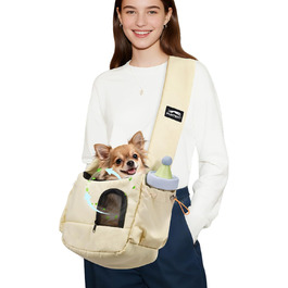 Трансформер для собак та котів до 3,2 кг, дихаюча переноска для тварин, зручна сумка-переноска для кошенят та цуценят (світло-жовтий)