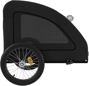 Причіп для велосипеда, переноска для собак, чорний, Oxford-тканина та метал, 93968