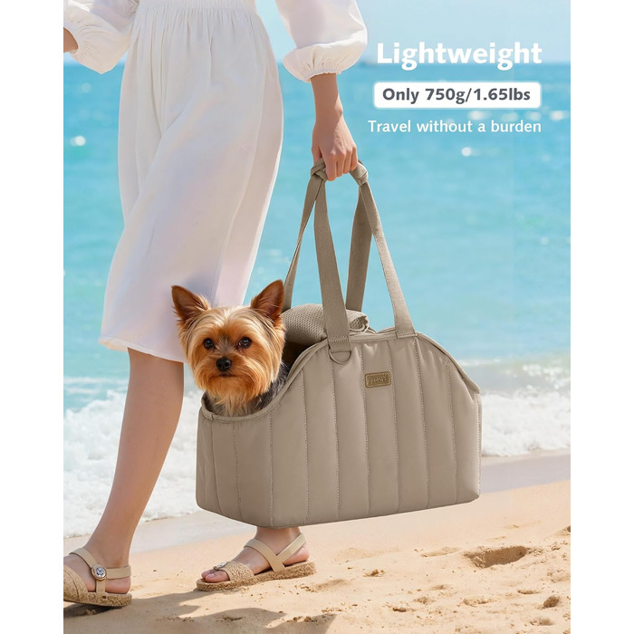 Pecute Сумка-переноска для собак та котів до 4 кг, легка складана переноска для тварин (Хакі)
