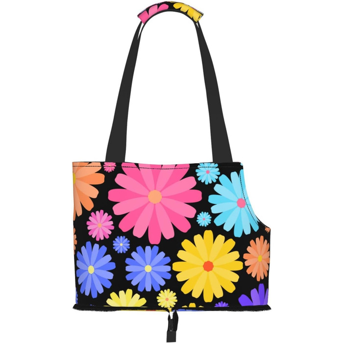 Сумка-переноска для котів та собак Paylamon, складана, для подорожей, транспортування в літаку, автобусі, метро (маленькі квіти)