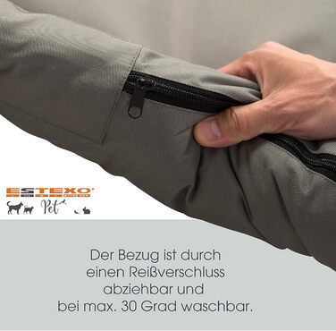 Крісло-ліжко для собак та котів ESTEXO, сіре, 80x105 см, з водонепроникним покриттям