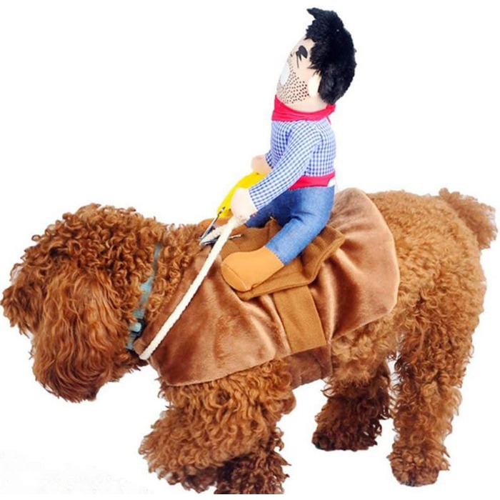 Костюм ковбоя для собак iSMARTEN, стиль лицаря з капелюхом, костюм для домашніх тварин на Хелловін, розмір L