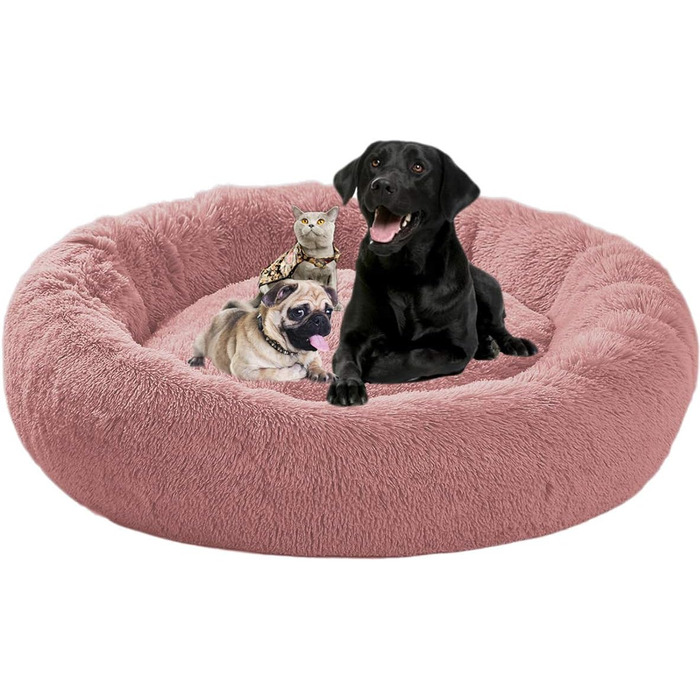 Ортопедичне ліжко для собак великих порід, XL, плюшеве, 110/120 см, з подушкою, миється
