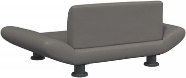 Крісло-ліжко для собак та котів з екошкіри, 70x45x28 см, сірий колір