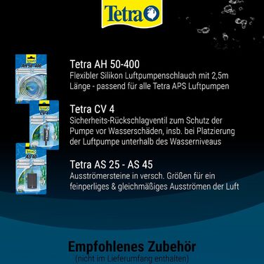 Tetra APS 300 тиха мембранна помпа для акваріумів 120-300 л, чорна