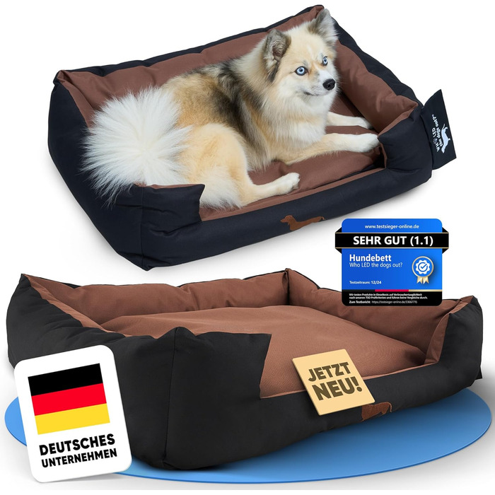 Міцне ліжко для собак: великих, маленьких, цуценят та літніх собак. Зручне собаче ліжко-корзина, різні кольори (M, онікс)