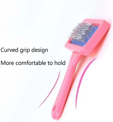 Бурштук для догляду за шерстю котів з довгим хутром, щітка для собак та котів, гребінець для котів, щітка для догляду за тваринами, для кошенят, кроликів, інструмент для видалення шерсті, масажна чистка, рожевий колір