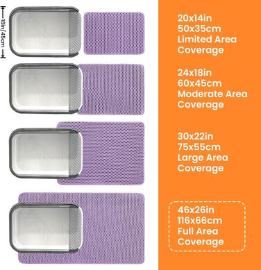 Килимок для котячого туалету Petinstinct, XXL, 116x66 см, фіолетовий