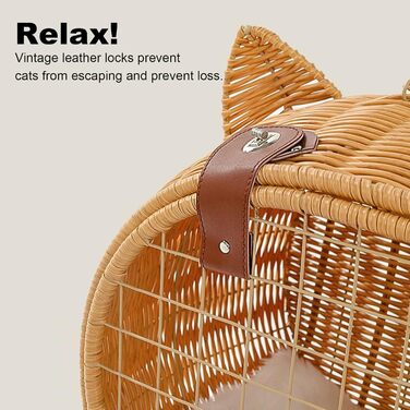 Вінтажна візок для собак та котів з ротангу | Візок для маленьких собак та котів з колесами, телескопічною ручкою | Для прогулянок, подорожей