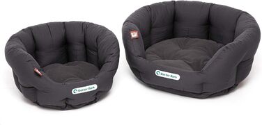 Кругле ліжко для собак Doctor Bark, 50x40 см, сіре, з ортопедичною подушкою, для середніх собак, миється до 95°C, Made in Germany