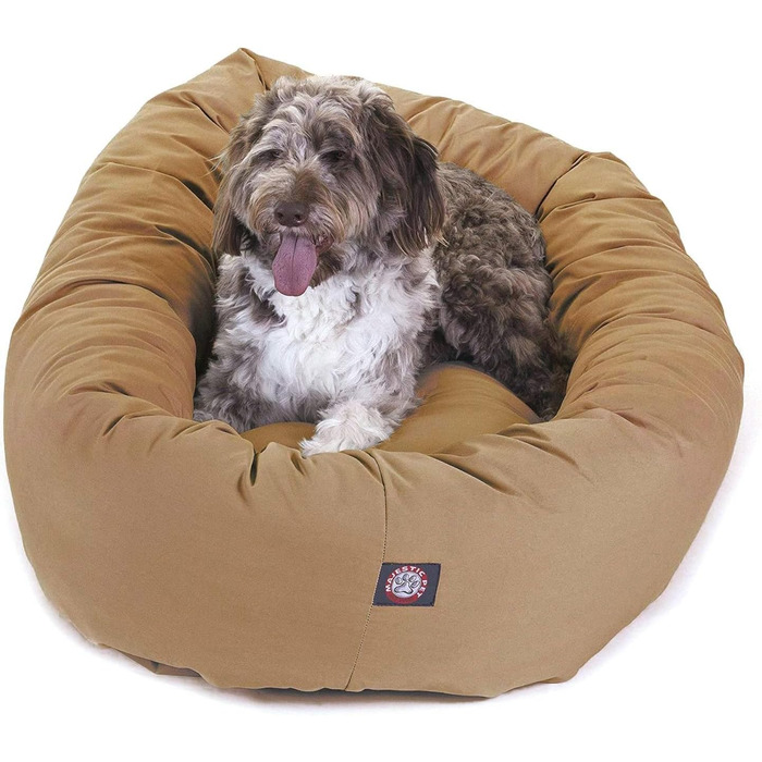 Лежак для собак Majestic Pet у формі бублика, 132 см, хакі