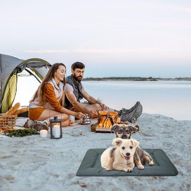 Переносна лежанка для собак та котів, 86x58 см, сіра. Зручна, тепла, для подорожей та дому