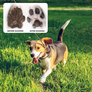 Очищувач для лап собак PJDDP, портативний, силіконовий, з щіткою та рушником, для собак та котів (блакитний)