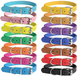 Нашийники для цуценят Periflowin, 14 шт. - м'які шкіряні нашийники для собак та котів, регульовані, для маленьких порід