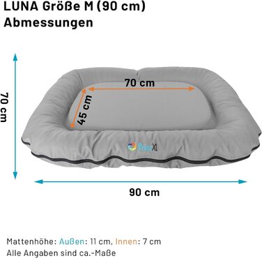 Ортопедичне собаче ліжко для відпочинку на вулиці Luna: 70x55 см, 60°C, Vicochaum, для маленьких собак (M, Сірий)