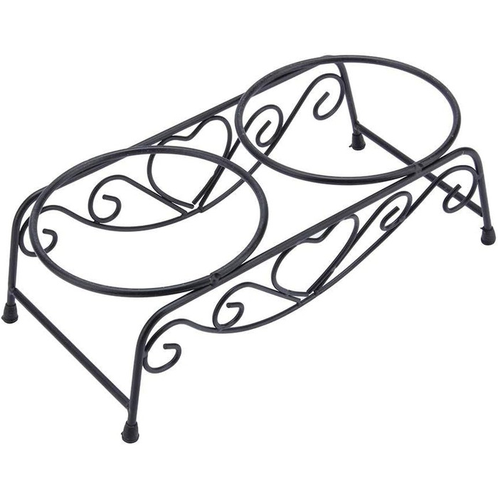 Підвищена годівниця для собак та котів, стійкий піднос з двома мисками (діаметр 13 см), розмір 26 x 14 x 8.5 см