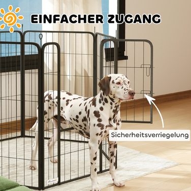 PawHut Puppy Playнеж 6-сторонній Щенячий біг з 6 сітчастими пластинами Двері Гнучкий складний захисний брезент Вільний вигул Вольєр для собак висотою 100 см Щенячі ворота для собаки Кішка Манеж для приміщень на вулиці | Аосом