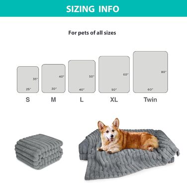 Водонепроникний коврик для собак на диван, плюш, великий розмір, для захисту меблів, супер м'який, заспокійливий, для дому (сірий, 127 x 152,4 см), XL
