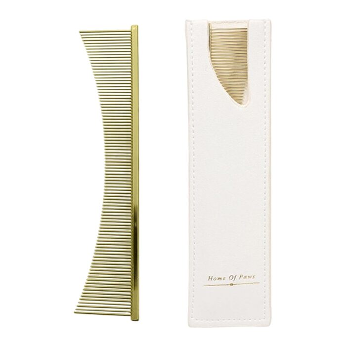 Щітка для собак та котів Flohkamm - догляд за довгою шерстю. Підходить для цуценят, літніх тварин та після купання (Золота)