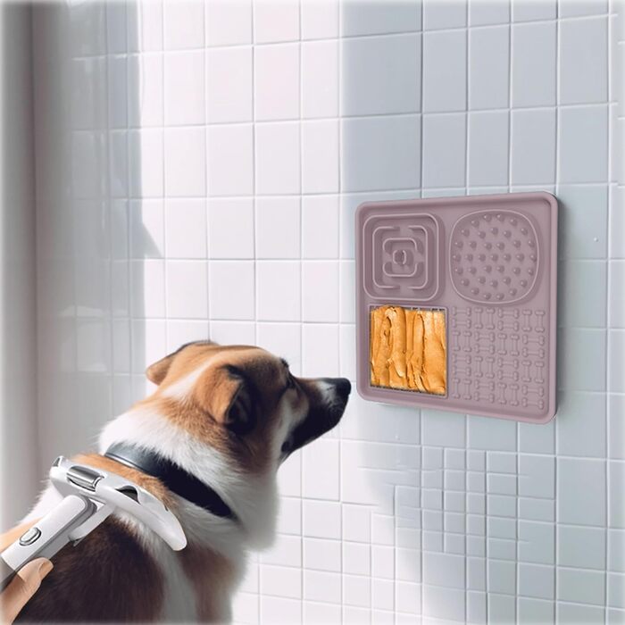 Силіконовий килимок для ласощів для собак та котів AODALIY (без BPA) з великим присоском. Зелений та рожевий.