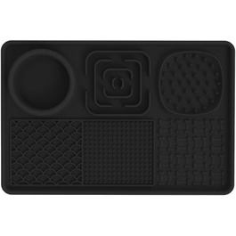 Килимок для собак та цуценят Leckmatten з присосками для повільного годування, купання та дресирування, зменшення тривоги (сірий, чорний)