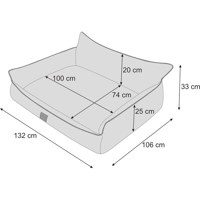 Килимок для собак, лежанка для тварин, лежанка-подушка, лежанка для собак, матрац для собак, софа для тварин, XXXL - 132 x 106 см, графітовий колір, екологічний матеріал