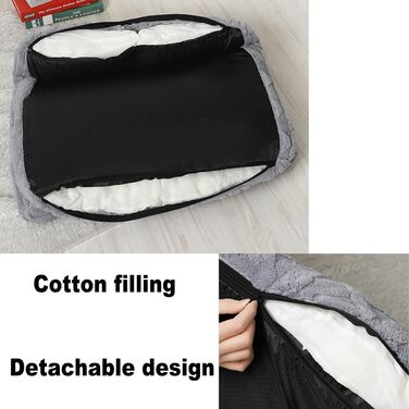 М'яке ліжко для собак та котів KunpengZen – зручне та миється, сірий колір, 65x45 см, до 7 кг