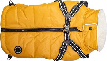 Зимова куртка для собак CHIARA Nick з шлейкою CHJ-2331DB-3 XL, розмір 3XL, поліестер, водовідштовхувана, вітронепроникна, індивідуально регульована, темно-жовта