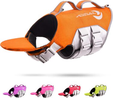 Жилет рятувальний для собак ThinkPet, помаранчевий, розмір L, з регулюванням та світловідбиваючими елементами