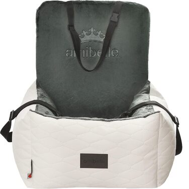 Автокрісло для собак Bella Weiß: комфортне та миготне автокрісло з штучної шкіри та плюшу, 55x55 см