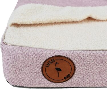 М'яке ліжко для собак середніх порід з ортопедичною матрацом, капюшоном та неслизьким покриттям. Легко миється, з блискавкою. Рожевий колір, 85 x 70 x 10 см