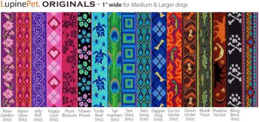 Повідок LupinePet Originals Flower Power з м'якою ручкою, 2,5 см, для середніх і великих собак