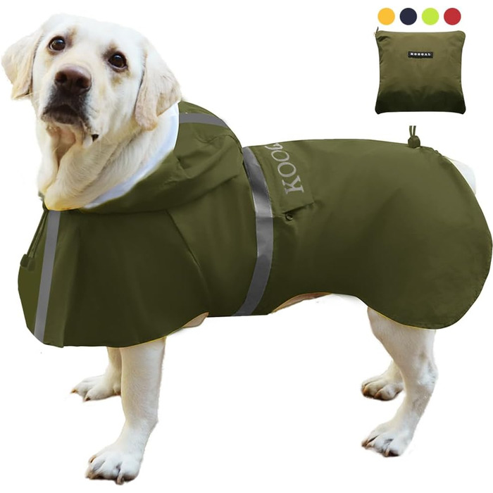 Водонепроникний дощовик для великих собак, зелений, розмір 6XL