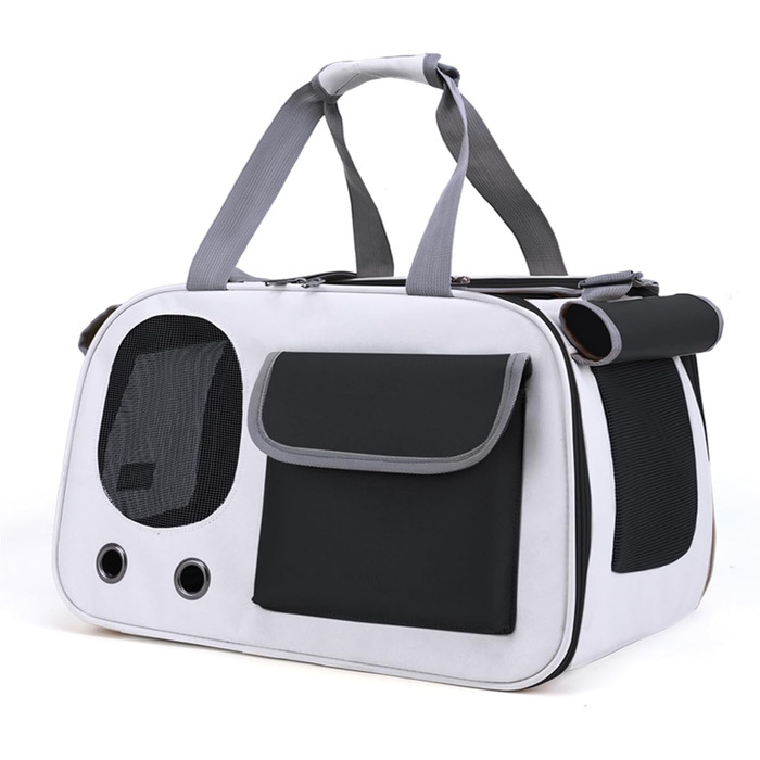 Транспортна переноска для котів та собак, складана, легка та міцна, сертифікована для авіаперевезень, з дихаючою сіткою та надійними застібками, ідеальна для подорожей (зелена, чорна)