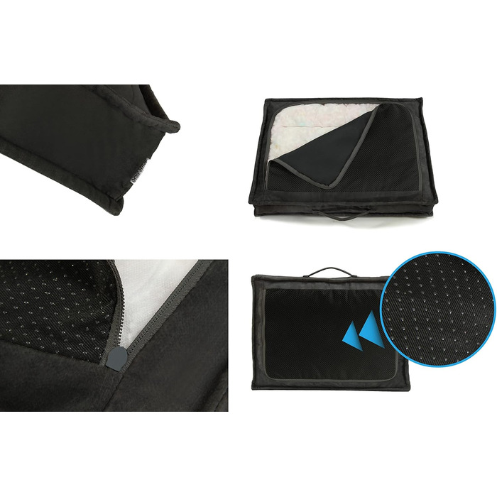 Килимок для собак Sesto Senso Premium, прямокутний, 100x70 см, Memory Foam, знімний чохол, сірий (M, Model 3 - Graphit)