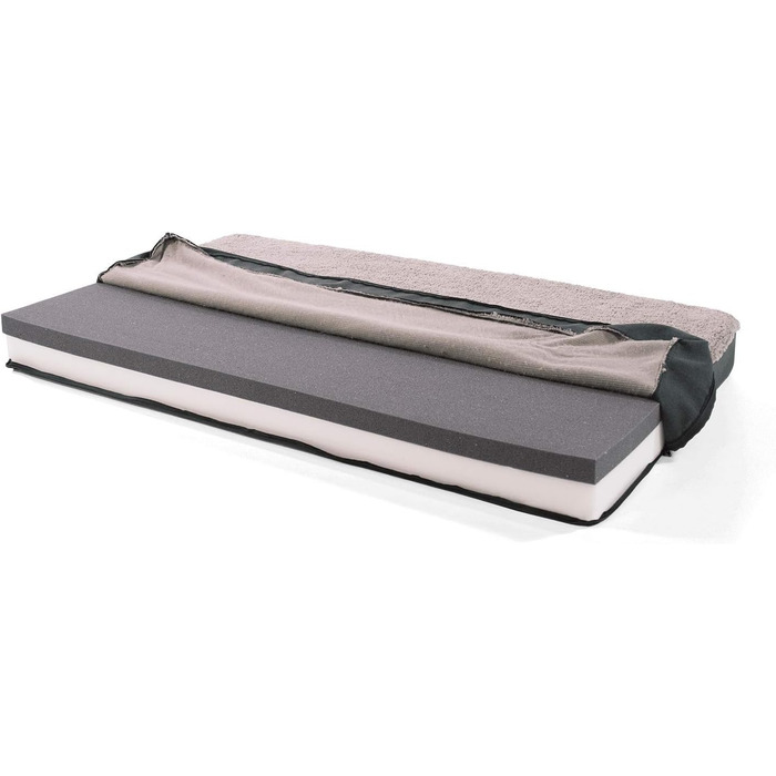 Ортопедичне ліжко для собак Balu, XXL (120x100 см), коричневе, з пам'яті ефекту, дихаюче, нековзне, знімний чохол