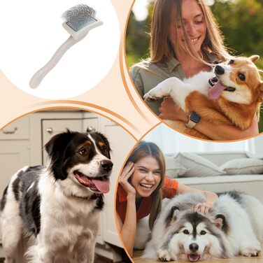 Щітка для собак Slicker Brush: металева щітка для грумінгу та видалення шерсті, масажний гребінь для довгої шерсті