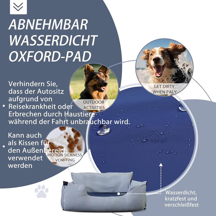 Автокрісло для собак Rucener: 110 x 45 x 55 см, для великих та середніх порід