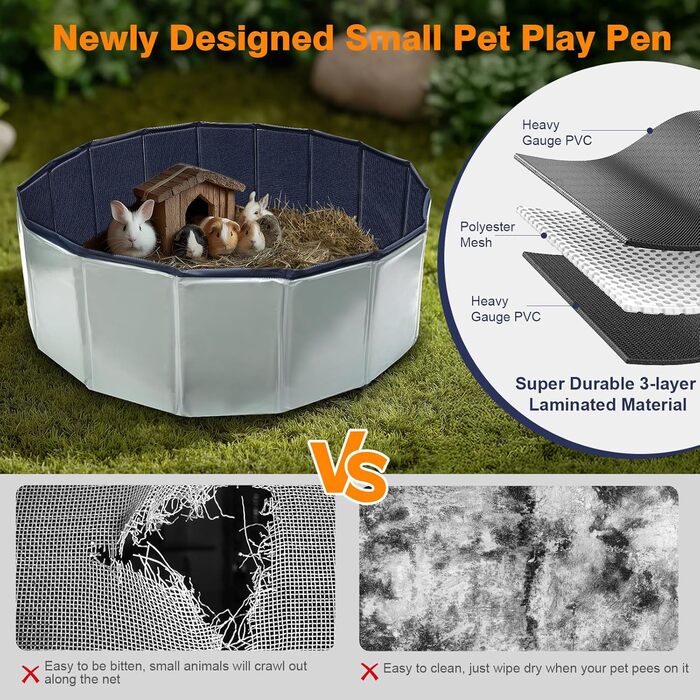 Клітка-загон для дрібних тварин GHWMYD, складана, 80x30 см