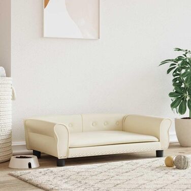 Лягушка для собак, м'яка подушка, диван-софа для маленьких собак, котів, штучна шкіра, 95x55x30 см, кремовий колір