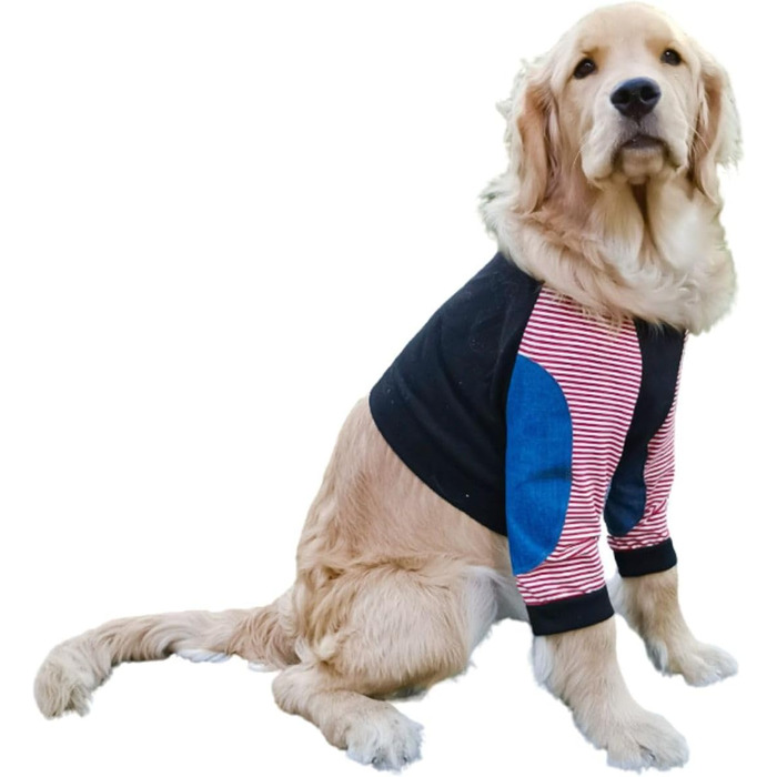 Захисна футболка для великих собак MeiAOBest Ellenbogenschutz, чорна, розмір 5XL (8XL: обхват грудей 93 см)