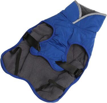 Теплий зимовий пухнастий нашийник для собак, куртка для собак, нашийник з нейлону з відбиваючим дизайном, XXXL, блакитний