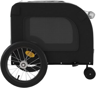 Причіп для велосипеда ZEYUAN для собак чорного та сірого кольорів, оксфордська тканина та метал, вантажний причіп, ручний візок, вантажний велосипедний причіп