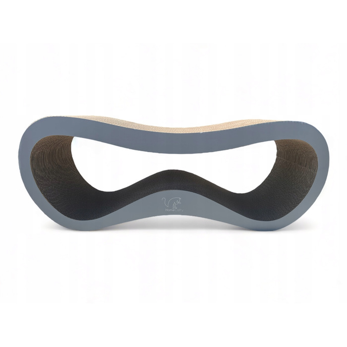 Дряпалка для котів HomeCatty, сіра, до 60 см, картонна, 2 рівні